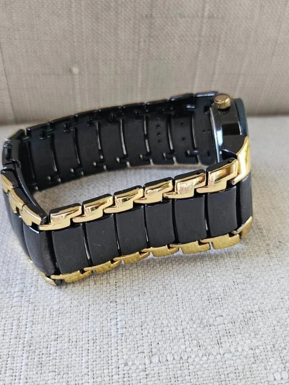 Charles Raymond Men Wristwatch Black/Gold Dual Tone Analog Quartz Wrist Watch